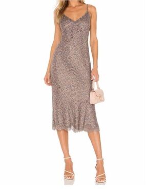 NWT Gold Hawk Chloe Slip Dress in Taupe Size Medium